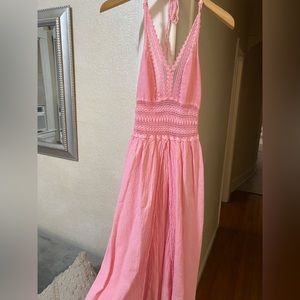 Halter swim cover up dress